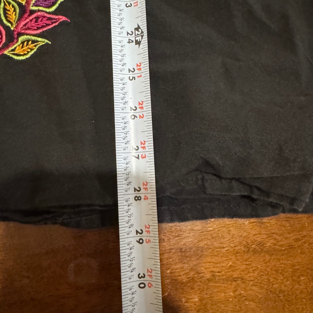 Mexican Fiesta Dress/Tunic Floral Embroidery No Sleeves Mini Dress Boho Folk Art - Picture 7 of 7